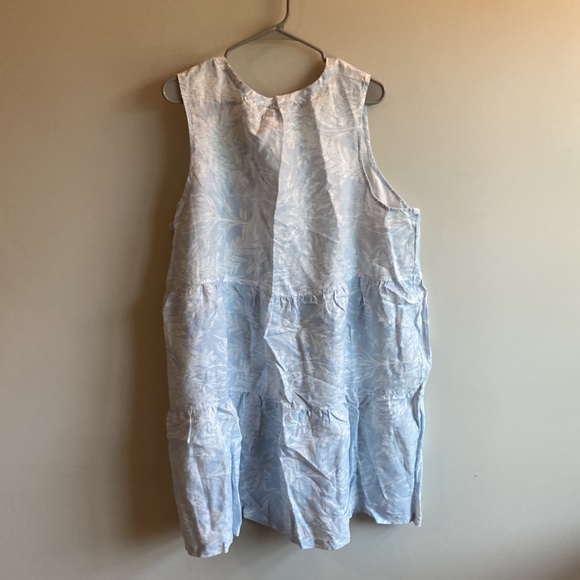 Women's 2X Tahari Blue and White Linen Dress - Picture 3 of 3